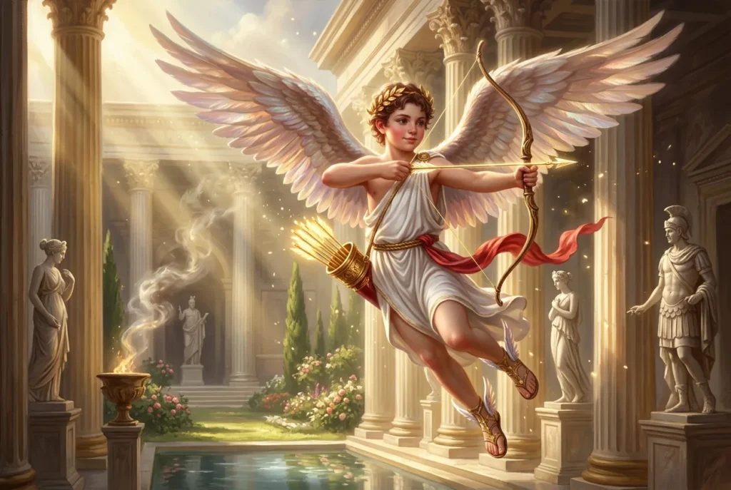 Cupido dios romano del amor deseo amoroso mitología representado como niño alado
