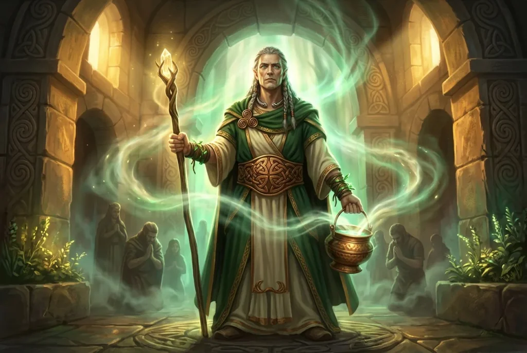 Dian Cecht dios sanador mitología irlandesa Tuatha Dé Danann medicina mágica celta