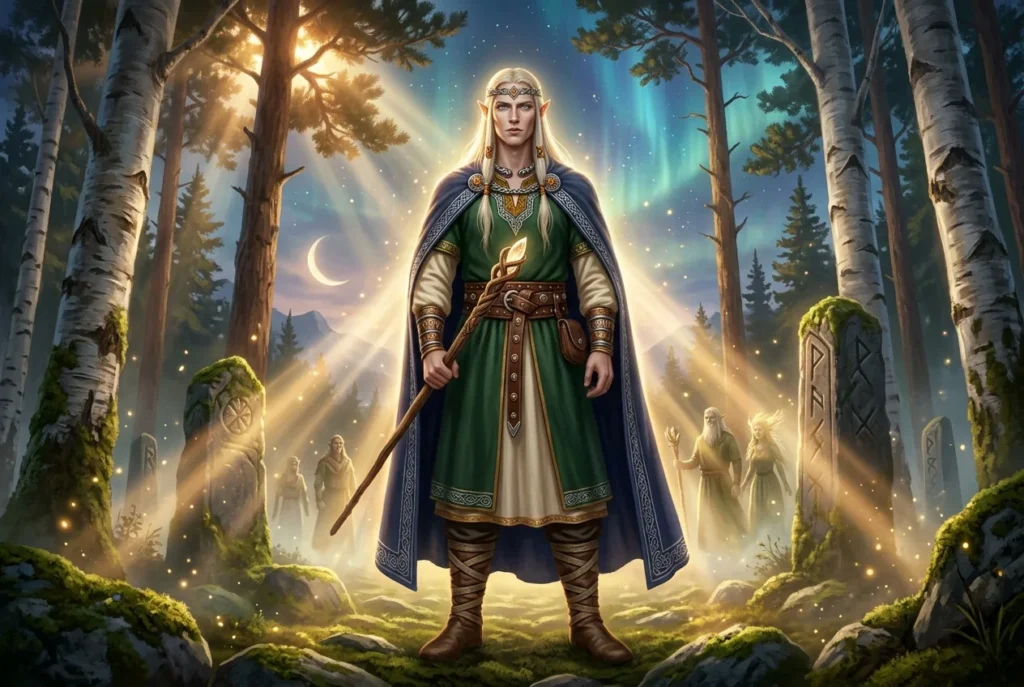 Elfo nórdico mitología antigua - ser mágico de belleza y poder en la cultura escandinava