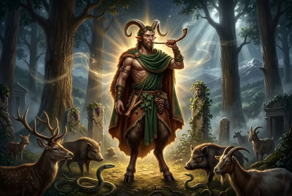 Faunus dios romano de los bosques y la fertilidad, deidad mitología romana antigua protector de pastores y rebaños