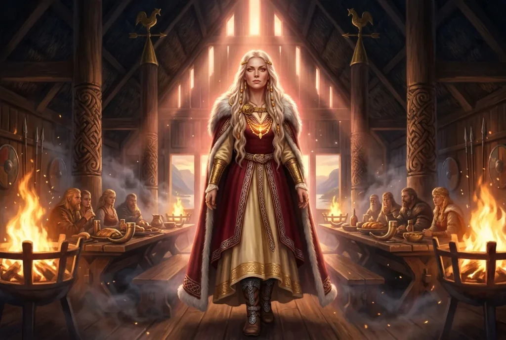 Freyja diosa nórdica del amor y la guerra en mitología nórdica antigua