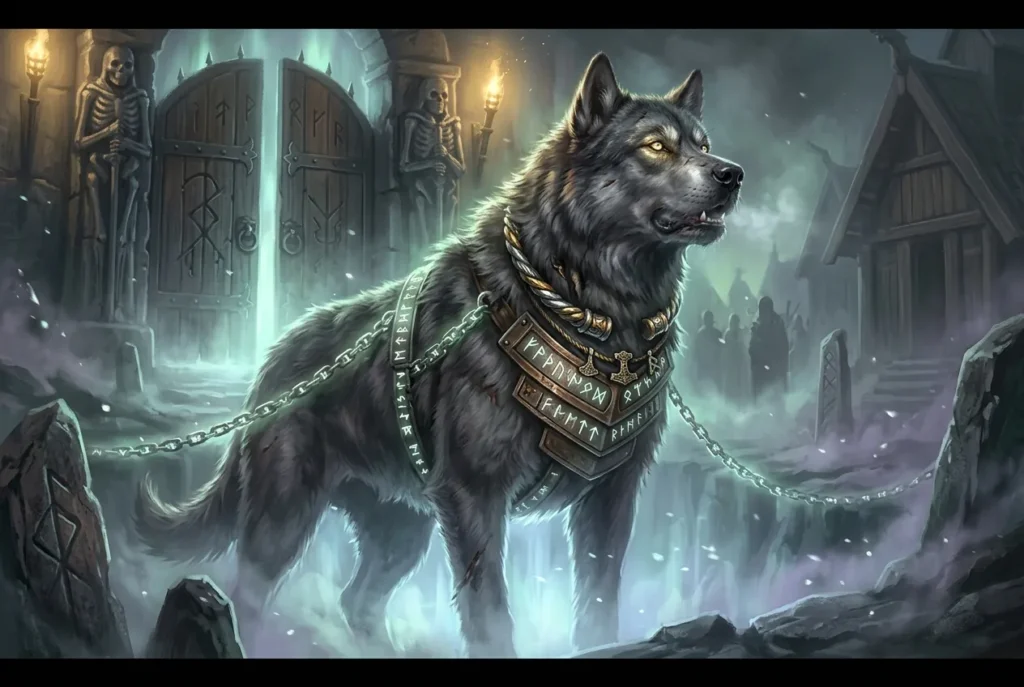 Garm, el perro guardián infernal de la mitología nórdica en Helheim, criatura mitología nórdica