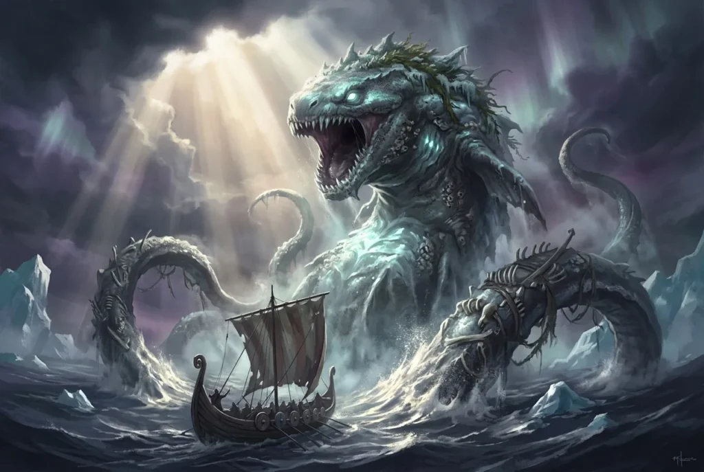 Hafgufa criatura marina nórdica mitología islandesa monstruo océano
