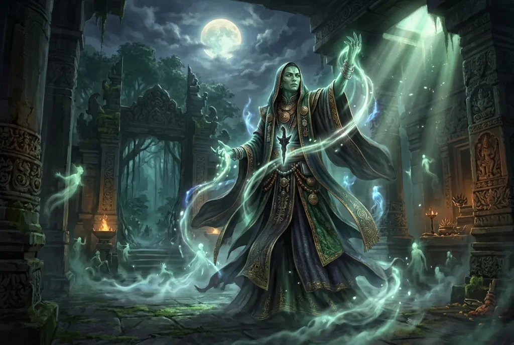 Hantu Demon de la mitología malaya, espíritu sobrenatural del folklore indonesio y sudeste asiático