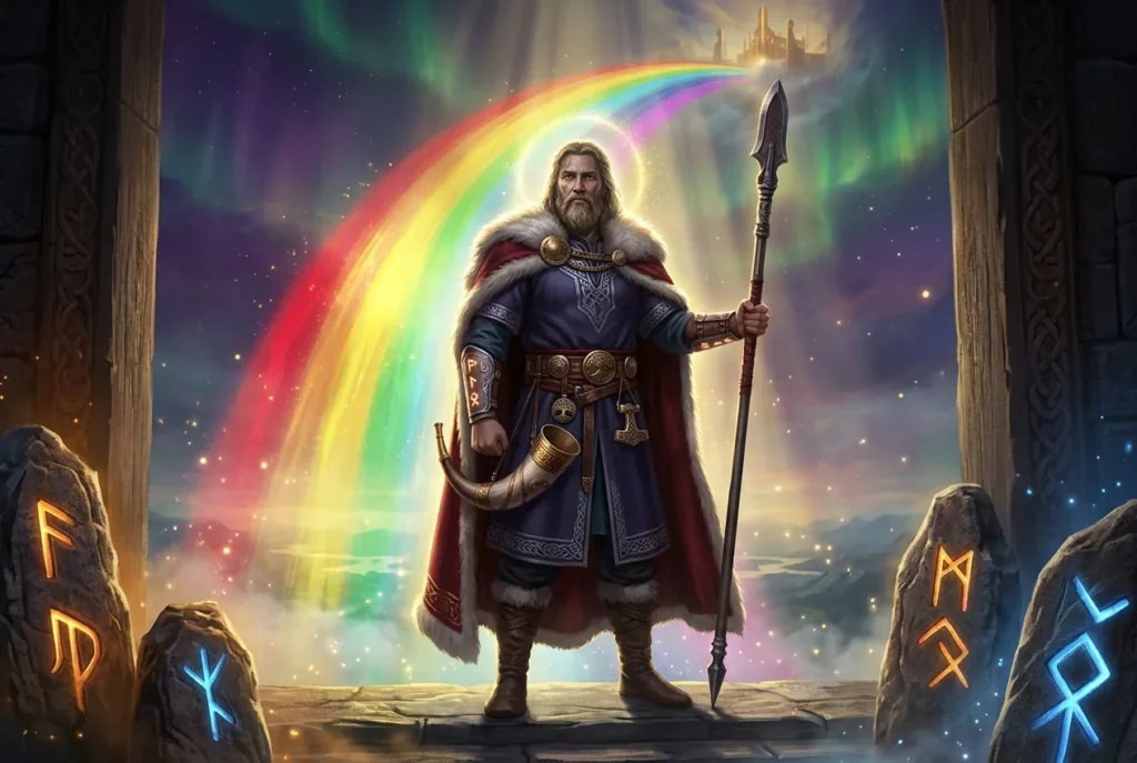 Heimdall centinela de los dioses nórdicos guardián de Bifröst mitología nórdica