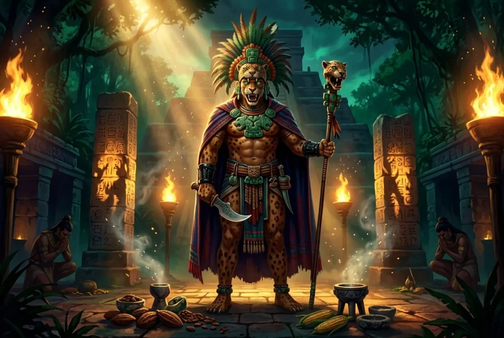Jaguar Hombre mitología mesoamericana: criatura híbrida olmeca con atributos felinos y humanos