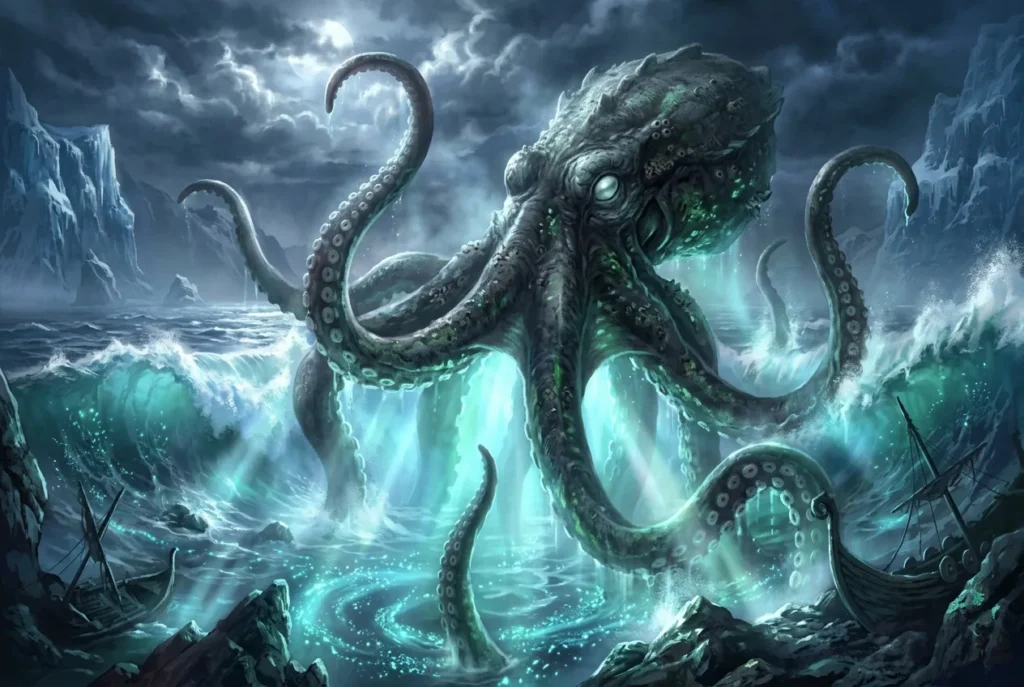 Kraken mitología nórdica: criatura marina colosal de las profundidades oceánicas del norte europeo