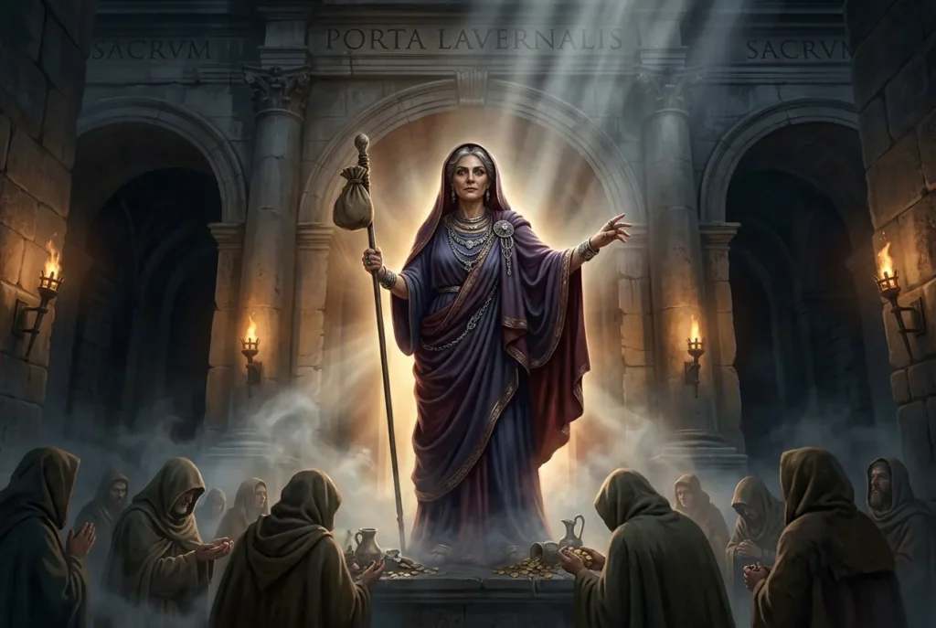 Laverna diosa romana de los ladrones y el submundo, deidad protectora del engaño en la mitología romana