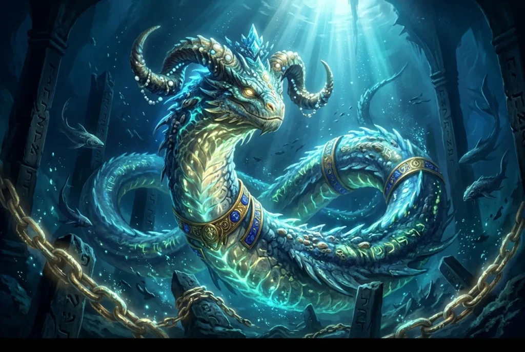 Leviatán criatura mitología judía monstruo marino abismal poder caos primordial