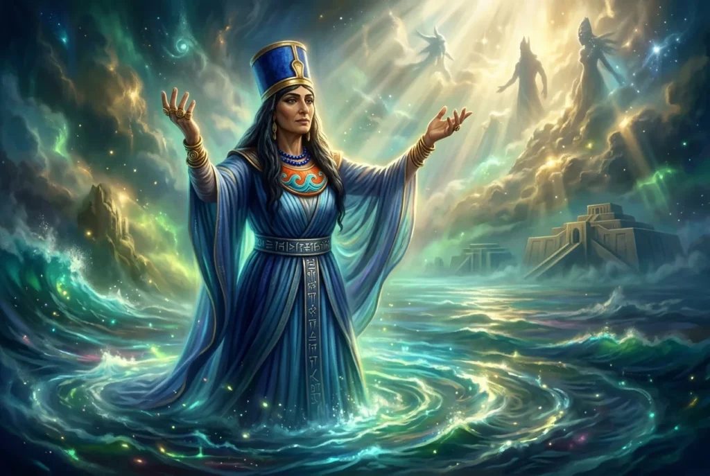 Nammu diosa sumeria primordial del mar caótico, madre del universo en mitología mesopotámica