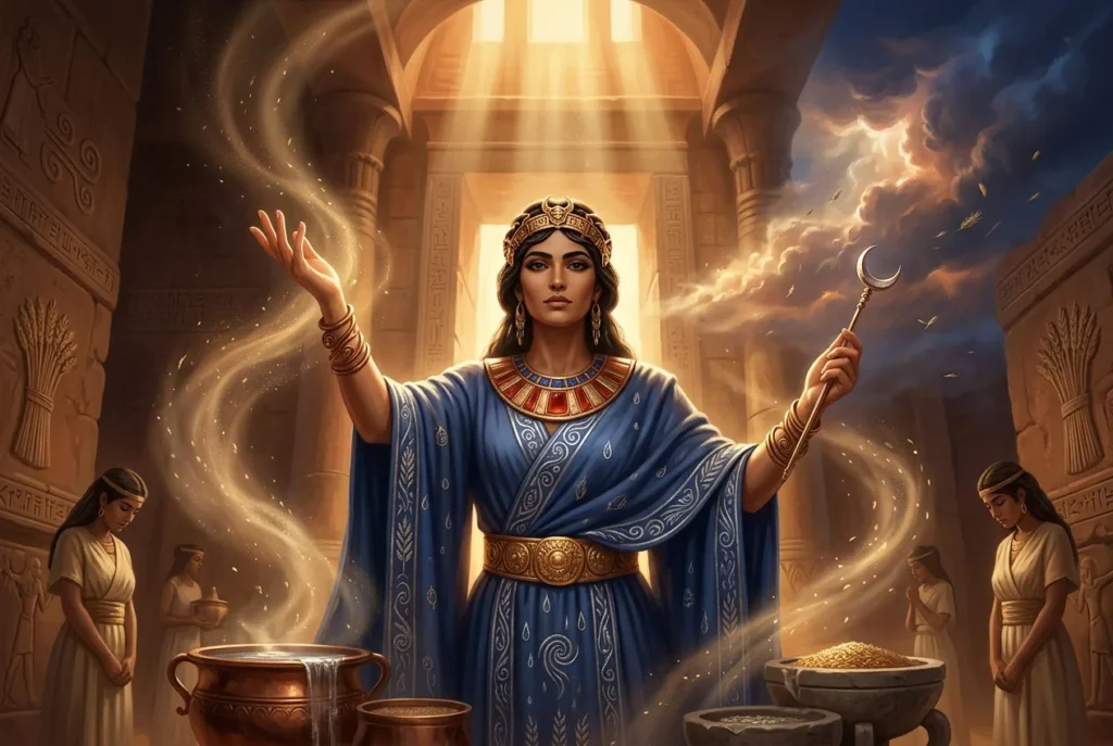 Ninlil diosa mesopotámica del aire y fertilidad en la mitología sumeria antigua