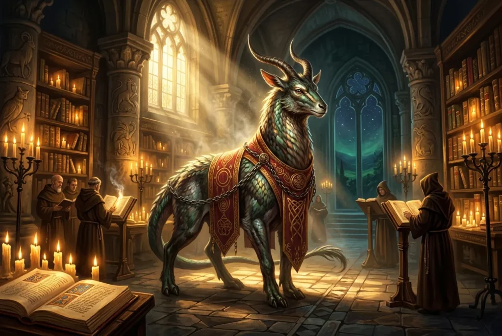 Parandrus criatura mitología medieval bestias legendarias transformación mimetismo