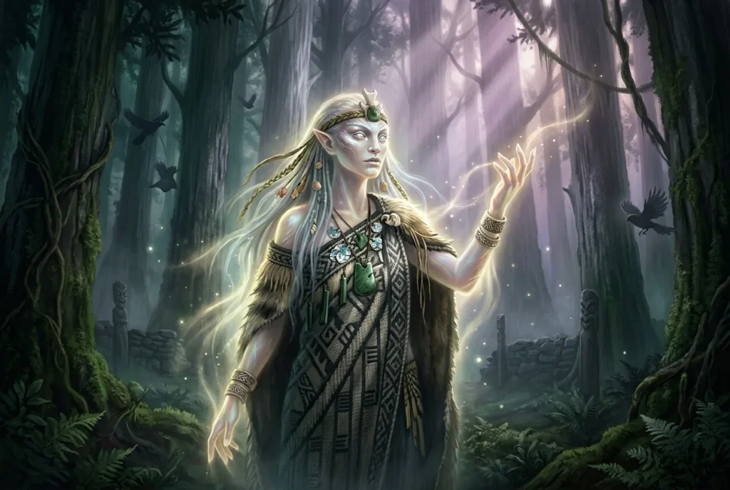 Patupaiarehe criatura mitología maorí ser sobrenatural pálido etéreo bosque Aotearoa Nueva Zelanda