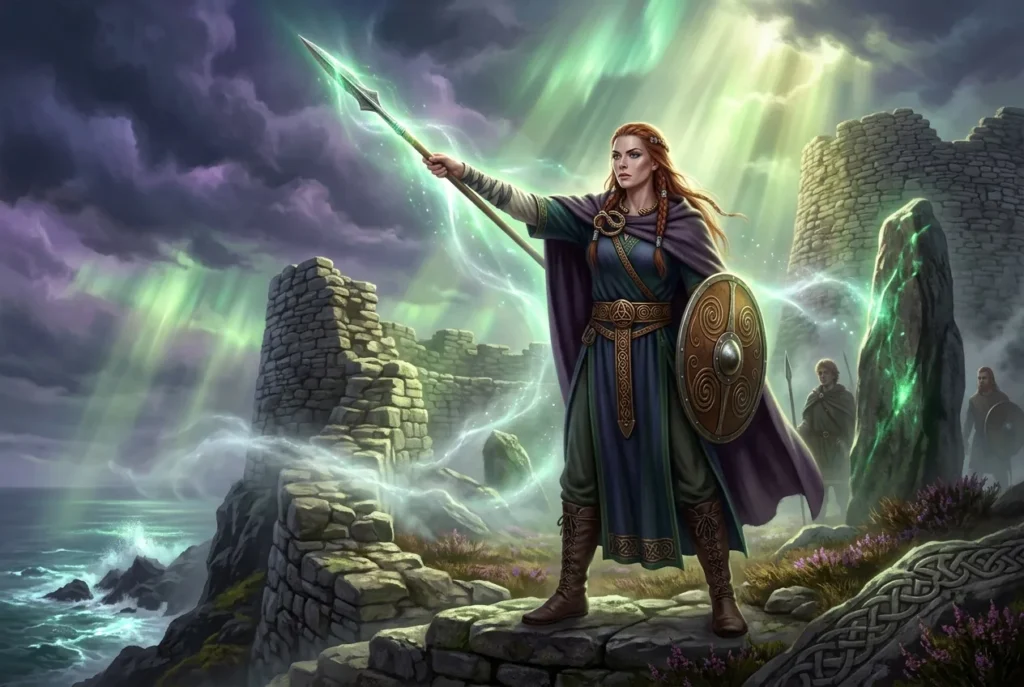 Scáthach guerrera celta irlandesa instructora de héroes mitología legendaria