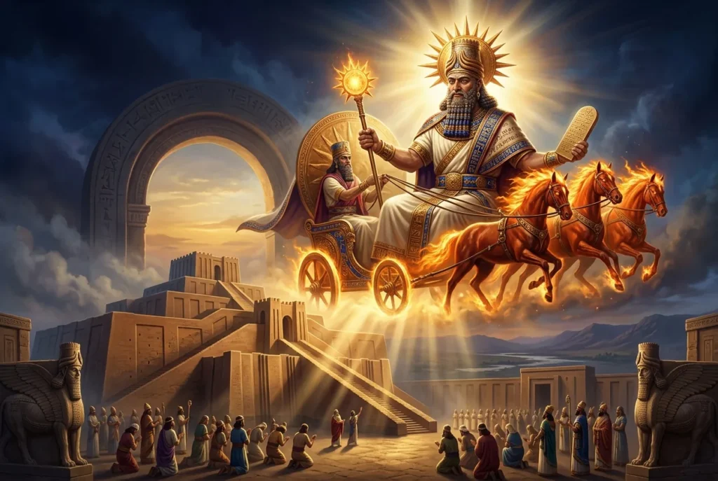 Shamash dios solar mesopotámico de la justicia y la verdad en la mitología babilonia y sumeria