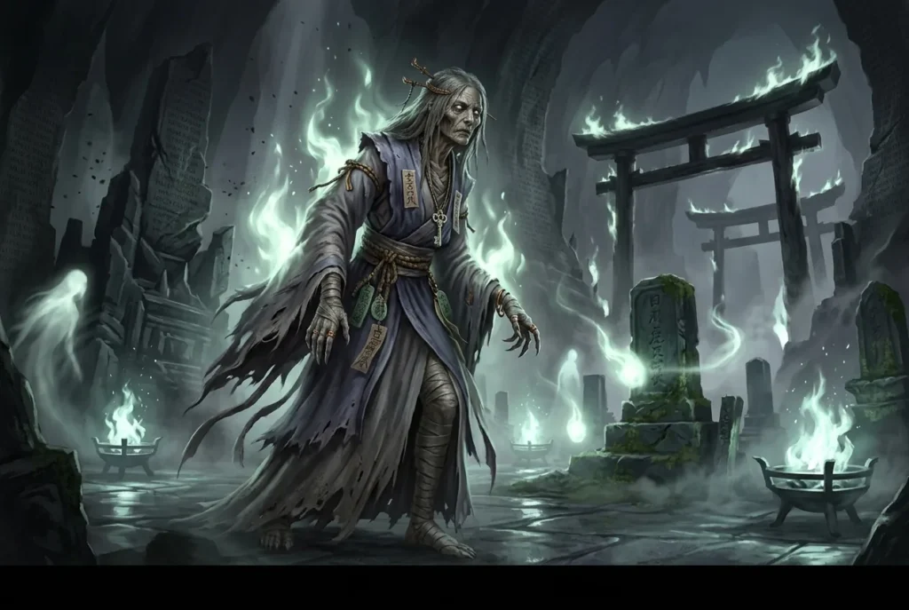 Shikome criatura mitología japonesa Yomi inframundo sintoísta guardianas muerte