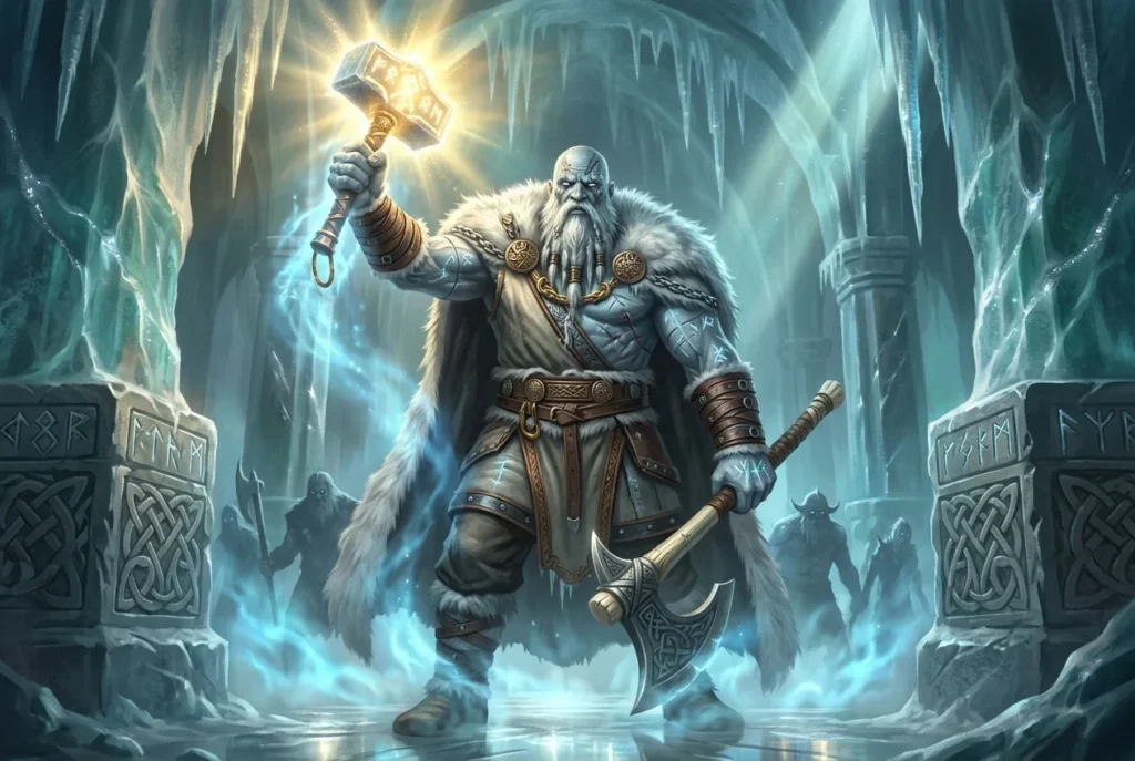 Thrym, rey de los gigantes de hielo jötnar en la mitología nórdica, personaje del robo de Mjölnir