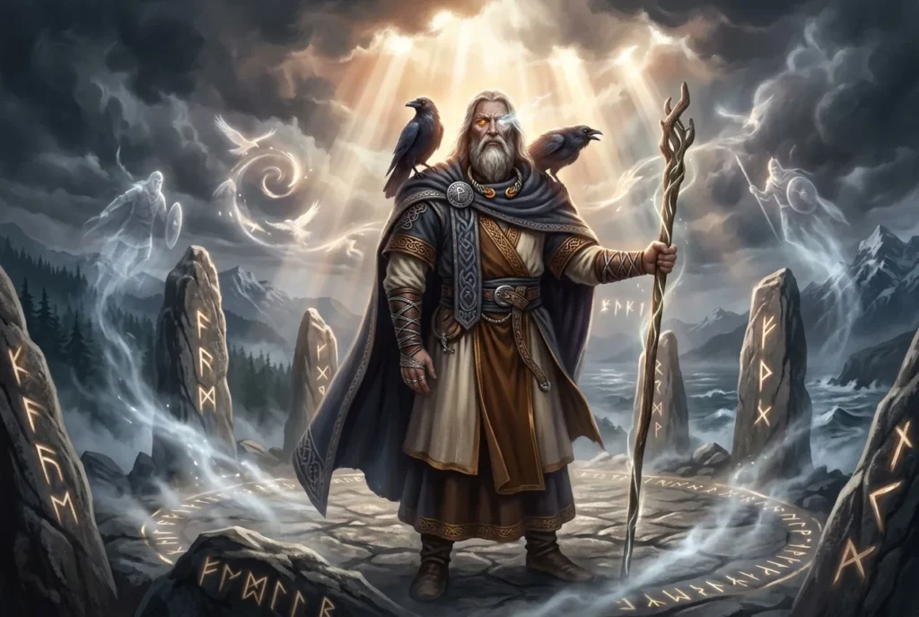 Wodan dios germánico nórdico de la sabiduría guerra y magia mitología germánica
