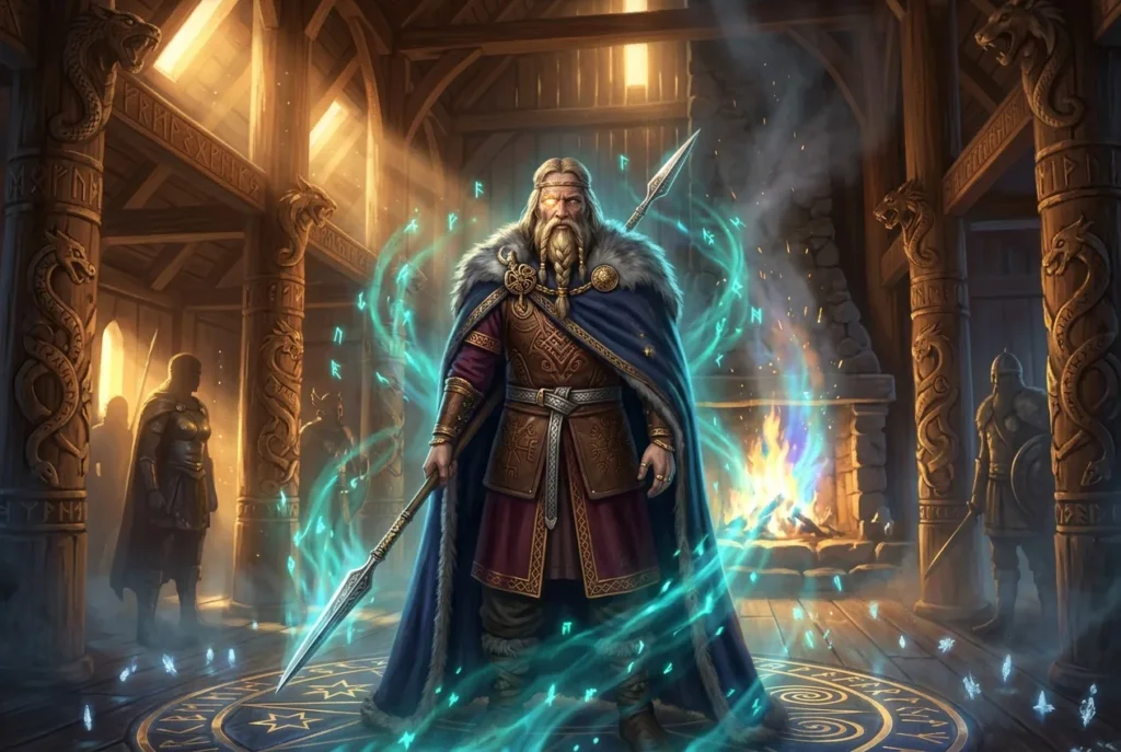 Woden el dios nórdico de la sabiduría y la guerra, señor de los dioses en la mitología nórdica