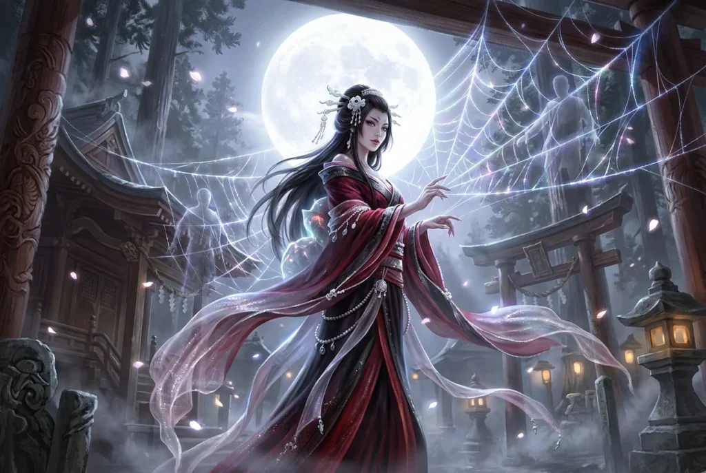 Yorogumo mujer araña mitología japonesa transformación sobrenatural yokai